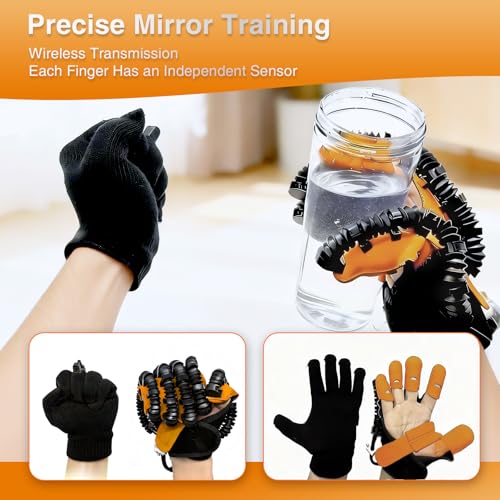 Hand Rehabilitation Equipment, Therapy Gloves for Stroke Hand Recovery Device, Robotic Rehab Glove for Finger Training, Adjustable Strength Hands Exerciser