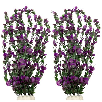 Large 25.6 inch Aquarium Plants 2 Pcs Tall Artificial Water Seaweed for Fish Tank Decor Plastic Plant for Fish Shrimp About
