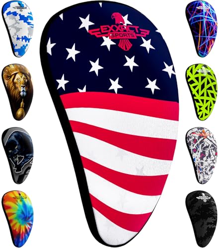 Lightweight Athletic Cup Mens & Boys with Soft Comfort Rim | Protective Groin Sports Cup, Baseball Cup Youth Boys for T-ball, Football, Lacrosse, Hockey & MMA - color: USA FLAG, size: Large | Adult | 15+ Years