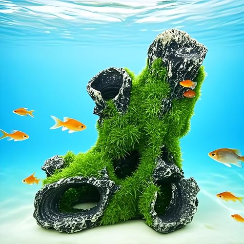 1pcs Resin Breeding Hiding Cave Simulation Shrimp Cave House Decorative Props Tree House Shelter Crafts Arts for Aquarium Landscaping