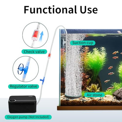 6 Inch Air Stone for Aquarium – Extra Large Quiet Air Diffuser with Valve, Maximum Oxygenation & Super Tiny Bubbles, Professional-Grade Airstone for Big Saltwater,Freshwater Aquarium - size: 6 inch