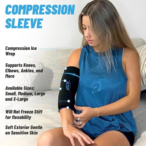 2 Pack - Premium Cold Therapy Compression Ice Sleeve, Knee Ice Pack Wrap for Injuries, Elbow, Quad & Hamstring Relief, Flexible & Reusable Cold Wrap Recovery for Meniscus, ACL, MCL, Ice & Heat Therapy - size: Medium (2 Pack)