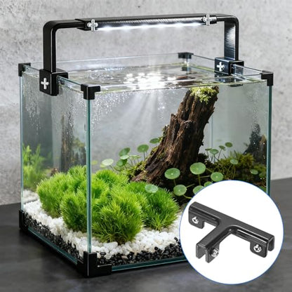 M METERXITY 4-Pack Glass Clamps, Aluminum Alloy T-Shaped Glass Connector Clip Holder for 2-7mm Thickness Panels/Display Cabinet/Aquarium/Fish Tank [Black] Combination Fixing Bracket
