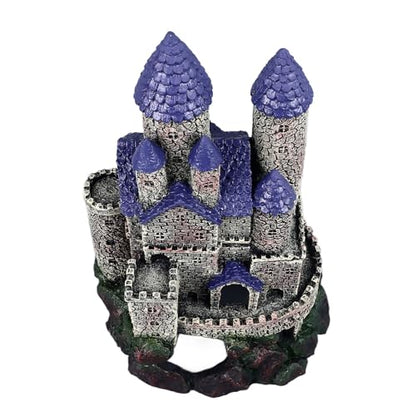 Aquarium Castle Decoration, Resin Aquarium Castle Decoration, Simulated Resin Hideout Cave Fish Tank House Ornament for Freshwater Saltwater