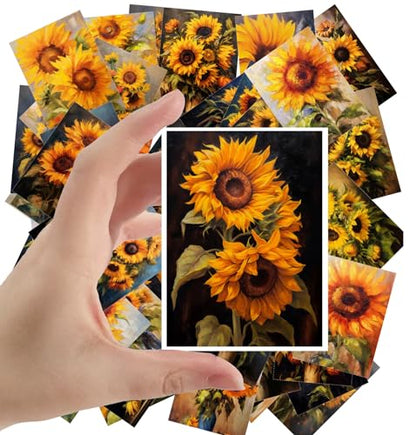 Large Stickers Pack 24 pcs ~ Solar Flare: The Sunflower Series - A Stickers Collection Celebrating The Warmth and Radiance of Sunflowers - color: Fiftyfour