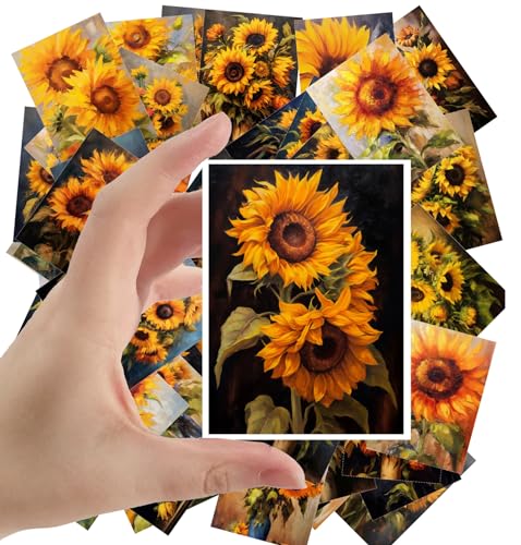 Large Stickers Pack 24 pcs ~ Solar Flare: The Sunflower Series - A Stickers Collection Celebrating The Warmth and Radiance of Sunflowers - color: Fiftyfour