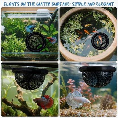 Three-Piece Betta Fish Feeder, Betta Fish Toy, and Shrimp nest Aquarium Floating Hiding Place 3D Printed Material 2.7 x 1.5 inches, Suitable for Small Fish