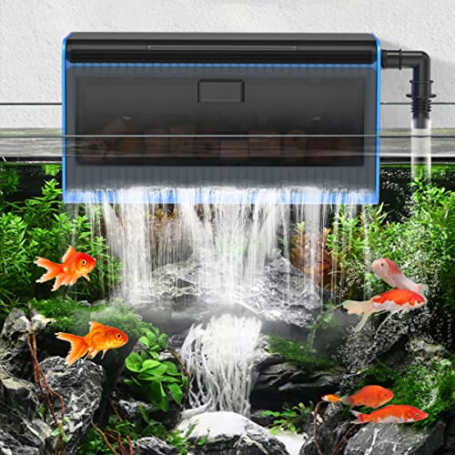 Aquarium Filter Box, Fish Tank Filter Waterfall Flow Fliter Box, Fountain Pump, High Lift Submersible Water Pump, Hydroponics, Filter Accessories, Filter Media (Filter Box)
