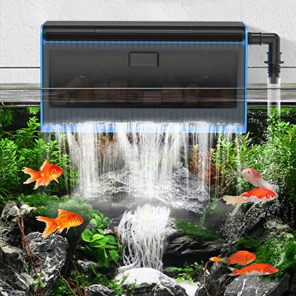 Aquarium Filter Box, Fish Tank Filter Waterfall Flow Fliter Box, Fountain Pump, High Lift Submersible Water Pump, Hydroponics, Filter Accessories, Filter Media (Filter Box)