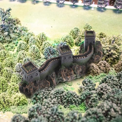 BESTonZON Great Wall of China Model Aquarium Decor 8.85 Inch Miniature Chinese Bridge Sculpture for Fish Tank Landscape Ornaments Home Office Shelf Decoration