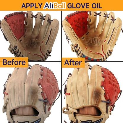 AliBall Premium Baseball Glove Oil - Softens, Hydrates, and Break-in for Baseball/Softball Gloves - 100% Natural, Baseball Glove Conditioner Break in - size: 8.5 Fl Oz