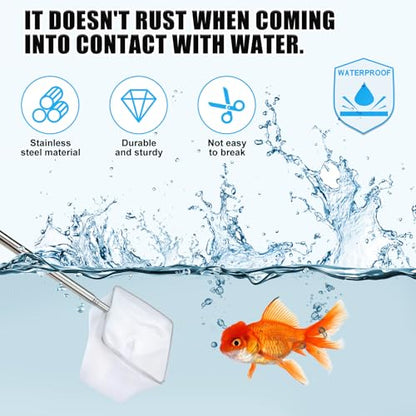 Extendable Fish Handling Tool with Ergonomic Grip Stable Construction Fishing Net for Aquariums and Fishtanks Fish Catcher - color: Square, size: Small