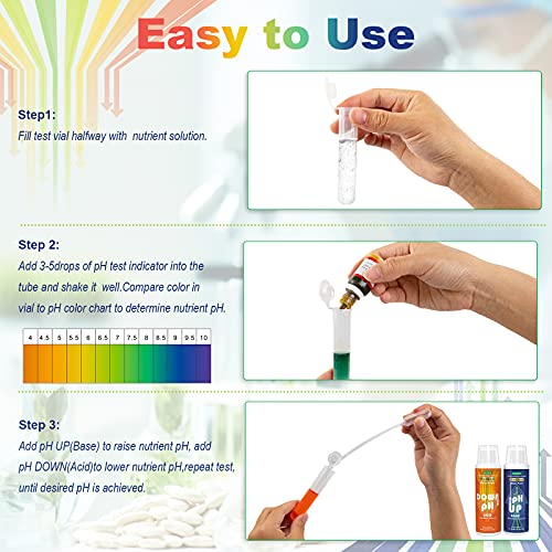 pH Up and Down Control Kit for Hydroponics, Soil Gardens & Aquariums - Concentrated Liquid pH Adjuster Set (9 oz + 9 oz) with pH Indicator - Balanced Nutrient Solution for Plants