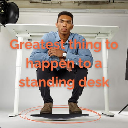 Adult Balance Board for Standing Desk - Anti Fatigue USA Made 360 Degree Rocker Wobble Board as Exercise Equipment to Increase Focus & Movement - Sustainable Anti-Slip Plane Standing Board - color: Storm