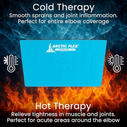 Vive Compression Elbow Ice Pack Wrap w/Inflatable Pump - Pain Relief | Fractures, Tendonitis, Tennis Elbow & Post Surgery Recovery - Adjustable Hot & Cold Therapy Brace - Arctic Flex Gel - style: Compression Ice Pack