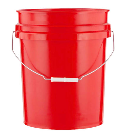 5 Gallon Premium HPDE Plastic Bucket - Made in USA Food Grade Storage Container, BPA Free All Purpose Pail (2, Red) - color: Red