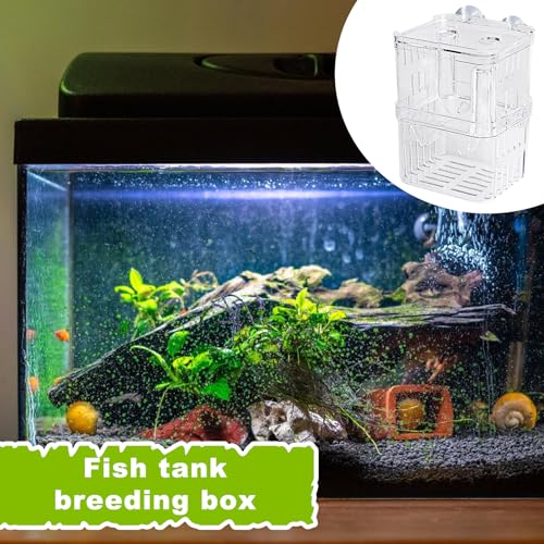 Breeder Box Fish, Acrylic White Breeder Isolation Divider Hatching Boxes, Aquarium Breeder Box, Hatchery Incubator Tank, Acrylic Fish Incubator Tank Divider for Baby Fish Betta Guppy Safe Acclimation