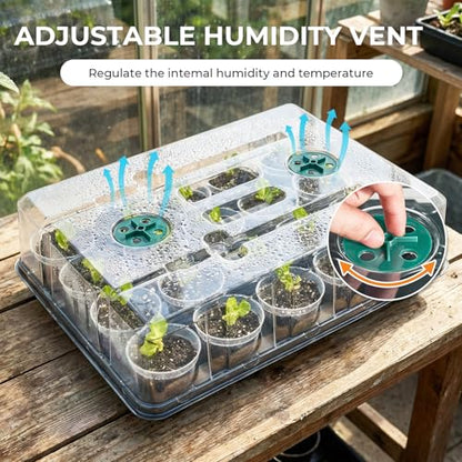3 Inch Seed Starting Trays with Humidity Domes for Plants, 4 Pack 20-Cell Seedling Starter Trays, Plant Starter Germination Trays for Pots Seedlings for Indoor,3" Opening Compatible Pots - size: 3 Inch, style: 4 Pack Seed Starter Tray+Humidity Dome