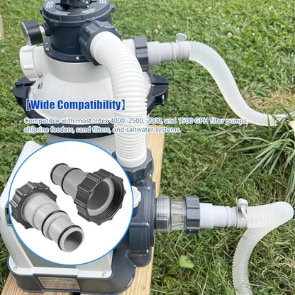 2 Packs Pool Hose Adapter Connector Converts 1.5 to 1.25 Inch Hoses-Replacement Parts Fits Filter Pumps and Saltwater Systems for Above Ground Swimming Pools