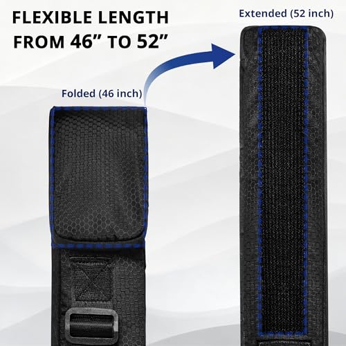 Fishing Rod Case, 52inch Fishing Pole Bag (3.9ft-4.4ft) with Tackle Pockets, Fits Break-Down Spinning, Casting Rod Reel Combo, Padded Soft Rod Bag with Strap Handle, Pole Travel Case, Green