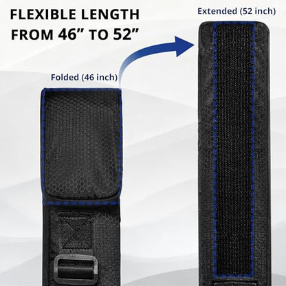 Fishing Rod Case, 52inch Fishing Pole Bag (3.9ft-4.4ft) with Tackle Pockets, Fits Break-Down Spinning, Casting Rod Reel Combo, Padded Soft Rod Bag with Strap Handle, Pole Travel Case, Green