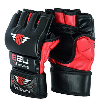 MMA Gloves, UFC Kickboxing Gloves, MMA Sparring Gloves, MMA Training Equipment, Fighting Gloves for Mixed Martial-Arts, MMA Training Gloves Adults Men & Women by BeSmart - color: Red, size: Medium