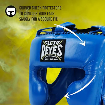 CLETO REYES Boxing Headgear with Cheek Protection for Men and Women, Protective Head Guard Face Saver, Sparring Fighting - color: Yellow, size: Small