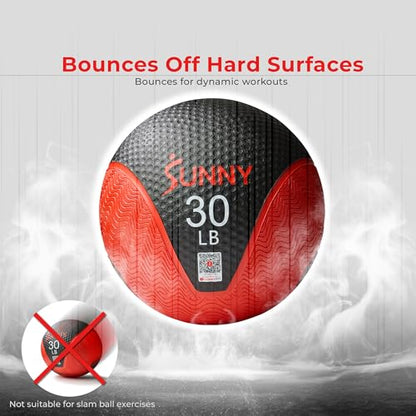 Sunny Health & Fitness Medicine Ball with Premium Dual Textured Grip - size: 12 LB