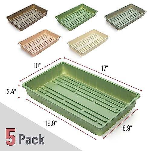 Mr. Pen- Seed Starter Trays, 10 Pack, 17"x10"x2.4", Durable Plastic Growing Trays, Stackable and Reusable Seedling Starter Kits for Indoor, Outdoor, Greenhouse Gardening, Planting, Hydroponic Systems