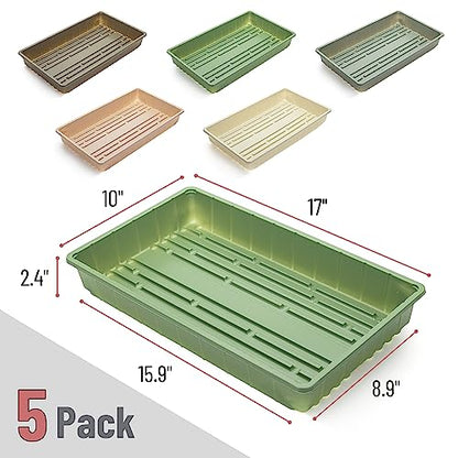 Mr. Pen- Seed Starter Trays, 10 Pack, 17"x10"x2.4", Durable Plastic Growing Trays, Stackable and Reusable Seedling Starter Kits for Indoor, Outdoor, Greenhouse Gardening, Planting, Hydroponic Systems
