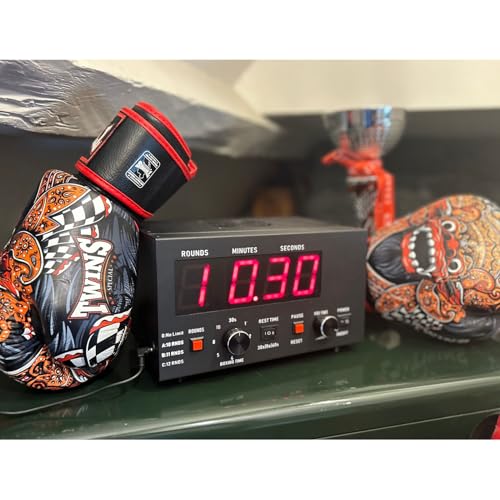 Classic Boxing Interval Timer, Professional Boxing Timer with Buzzer - 1-12 Challenge Round Timer, 30S-10min Workout & 0/30/60S Rest Time for Home Gym,Green - color: Green