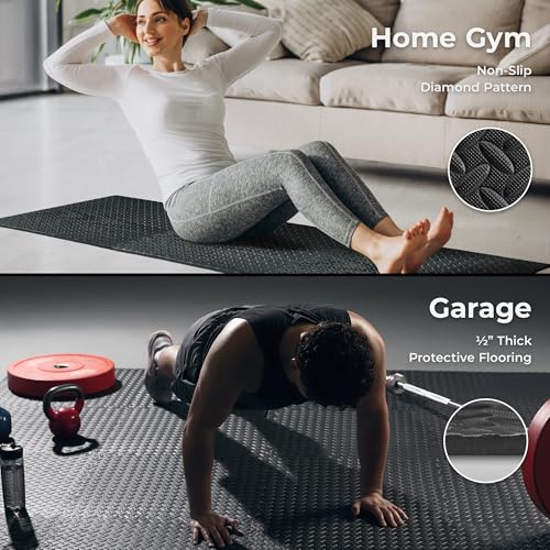 Sunny Health & Fitness Durable Multi-Use Floor Mats for Home, Gym & Play - style: 6 FT x 4 FT