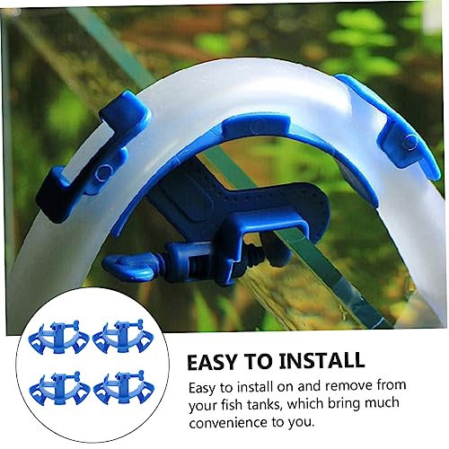 4pcs Fish Tank Water Pipe Fixing Clips Multifunctional Holders for Aquarium Inlet Outlet Easy Installation Strong Compatibility Space-saving Design