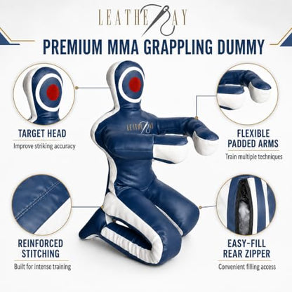 Jiu Jitsu Judo Punching Bag Grappling Dummy Blue -Unfilled - size: 48 inches (4 ft)