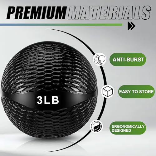 Halloscume 4 Pcs 2lb and 3lb Non Slip Weighted Toning Balls for Exercise, Innovations Soft Medicine Balls for Core Strength, Balance Training, Exercise, Pilates, Yoga, Flexibility