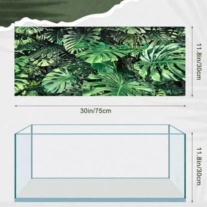 4 Pcs 30 x 11.8'' Reptile Tank Background 20/30 Gallon Polyester Tropical Rainforest Bearded Dragon Terrarium Background Decor for Crested Gecko, Python Regius, Tree Frogs, Chameleon