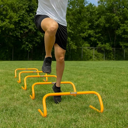 Multi-Sport Speed Training Hurdles Set of 6 Mini Hurdles for Agility & Coordination, Lightweight PVC Construction, Ideal for Football, Soccer, Baseball, Hockey, Track, Tennis, Lacrosse, 6 inch