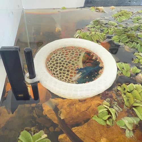 Fish Tank Floating Betta Hide，Betta or Shrimp Burrows and Hammock, Fish and Shrimp Feeder，Multifunctional Aquarium Accessories，Anchorable Location (Translucent) - color: Translucent