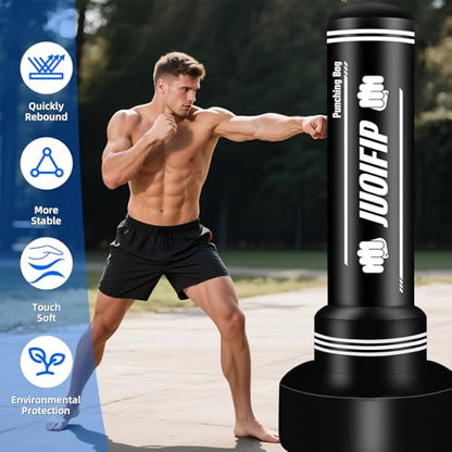 Freestanding Punching Bag with Stand, Men Standing Kickboxing Bag
