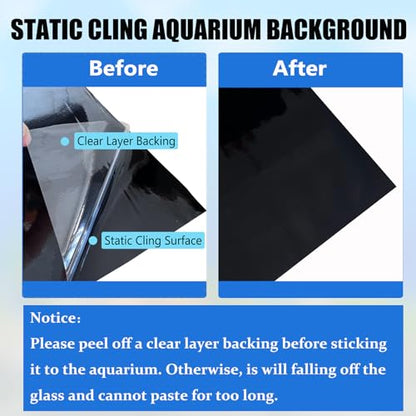 Aquarium Background Static Cling Black Fish Tank Background Wallpaper Fish Tank Backdrop Vinyl Aquarium Poster Background 75 x 24 in - size: 74.8" x 23.6" In