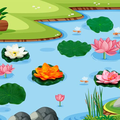 16 Pieces Artificial Floating Foam Lotus Flowers with Lotus Leaves Pond Plants Ornament Realistic Lily Pads Floating for Pond Pool Aquarium Water Decoration