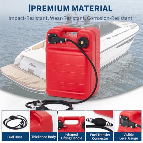 GarveeLife 6 Gallon Marine Tank, Marine Boat Tank with I-Shaped Handle, 24 L Marine Transfer Tank with Hose