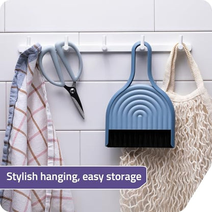 Peleg Design DustArch - Mini Dustpan and Brush Set, Small Dustpan and Broom with Modern Charm, Handheld Broom and Dustpan Set for Home, Office & Travel