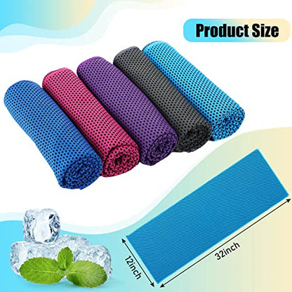 BBTO 100 Pack Cooling Towel Bulk - color: Multicolor, size: 32 x 12 Inch (Pack of 2)