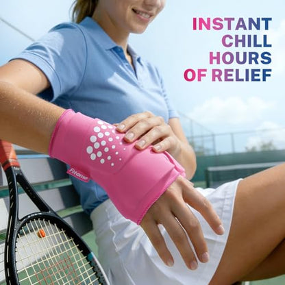 Thumb & Wrist Ice Pack Wrap, Long-Lasting Cold Compression for Recovery | Thickened Gel, Stays Cold Longer, Soft After Freezing, Full Wrap Cooling, Reusable Cold Hot Therapy, FSA Eligible - size: L/XL, style: Pink