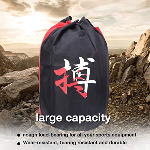 52 x 43 cm / 20.5 x 16.9 in Taekwondo Drawstring Backpacks, Oxford Cloth Unisex Gym Sports Bag, Taekwondo Sparring Backpack - size: Protective gear bag with the word fight