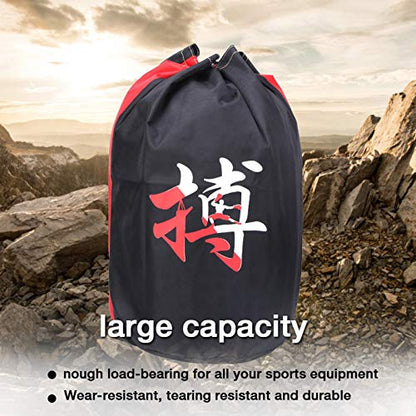 52 x 43 cm / 20.5 x 16.9 in Taekwondo Drawstring Backpacks, Oxford Cloth Unisex Gym Sports Bag, Taekwondo Sparring Backpack - size: Protective gear bag with the word fight