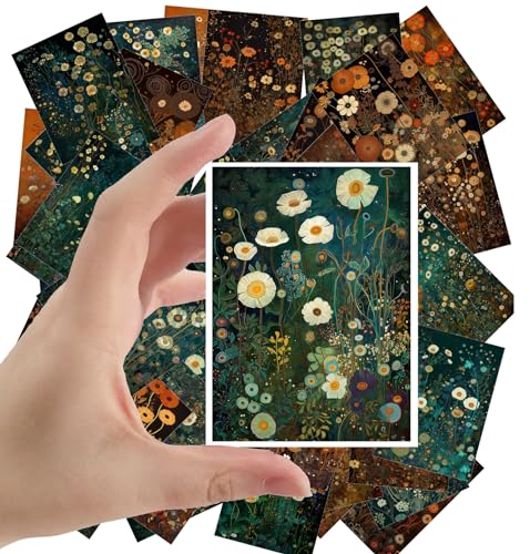 Large Stickers Pack 24 pcs ~ Enchanted Meadow: A Lush Stickers Collection of Wildflowers and Night Blossoms - A Journey Through Nature's Whimsical Garden - color: Fourtythree