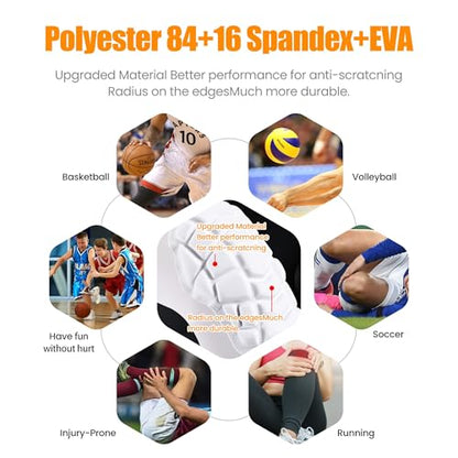 Basketball knee pads, compression leg covers for teenagers and adults, wrestling knee pads, football volleyball, pickleball, weightlifting knee pads (1 white long knee pad, Large) - color: White-1, size: Large