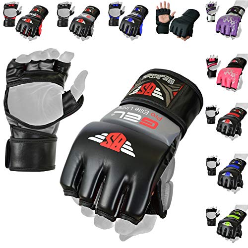 BeSmart UFC Kickboxing Gloves - MMA Sparring & Training Gloves for Mixed Martial-Arts, Adults Men & Women - color: Gray, size: Large